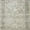 Rosette Steel / Graphite Rug in muted gray tones with vintage floral and geometric pattern rectangular layout