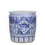 Product Image 4 for Blue & White Porcelain Fish Planter With Lion Handle from Legend of Asia