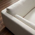 Top view close-up showing armrest and loose arm cushion arrangement on Toland sectional