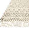 Close-up of Noelle rug corner showing fringe and detailed woven texture