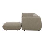 Side view from the right showing smooth arm shape and cushioned lounge without chaise