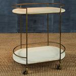 Product Image 4 for Gibson Antique Brass Bar Cart With White Wood from Homart