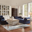 Product Image 3 for Dieter Petite Wing Chair, Blue Velvet from Sarreid Ltd.