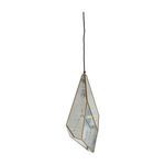 Malia Pendant tilted to highlight textured mercury glass with visible speckled pattern
