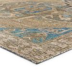 Close-up angled view showing low pile texture and tight weave of the rug