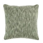 Front-facing square view of textured, variegated green Sharma Cotton Blend Throw Pillow with sewn edges