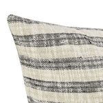 Close-up of tightly woven fabric highlighting soft cotton-linen blend and stripe details