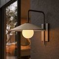 Non-lit sconce close-up highlighting the smooth matte finish of the white globe