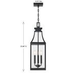 Product Image 6 for Emery 3-Light Outdoor Hanging Lantern in Matte Black from Savoy House 