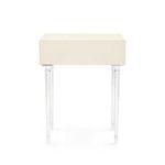 Back view showing seamless ivory leather wrap and leg attachments