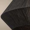 Extreme close-up of woven dark jute threads texture on lower edge of Keats Pendant shade