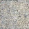 top-down view focusing on the central medallion and intricate faded floral design of the rug