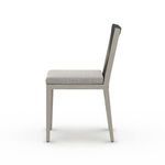Side view of Sherwood Grey chair with bright lighting showing subtle texture of cushion fabric