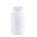 Busan White Flat Lidded Jar - Short image 1