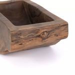 Close-up on the side corner displaying wood knot textures and grain variations in the Centro Wood Bowl