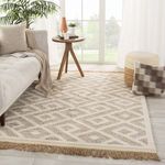 Product Image 9 for Rigel Natural Trellis Cream / Taupe Area Rug from Jaipur 