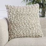 Product Image 8 for Kaz Textured Ivory/ Light Gray Throw Pillow 22 inch from Jaipur 