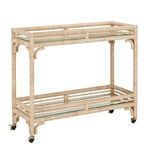 Product Image 2 for Olisa Woven Rope and Glass Coastal Bar Cart from Currey & Company