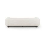 Back view of Bailey Modern White Sofa showing low back design and fabric texture