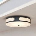 Evenly lit downward side of Swale Outdoor Flush Mount with integrated LED illumination
