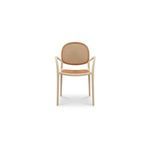 Soren outdoor dining chair front view with woven backrest and seat