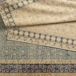 Overlapping pile and flat weave from backing to design side showing plush texture