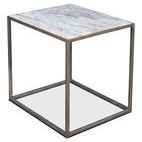Product Image 3 for Cube Side Table Marble Top 26" High from Sarreid Ltd.