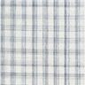 handwoven geometric rug with a black and white plaid pattern made from recycled PET yarn