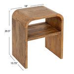 Product Image 3 for Cascade Waterfall Edge Natural Wood End Table from Creative Co-Op