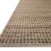 Side angle showing low pile height and texture of the striped Loloi Elma Bark Rug