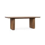Vander Wood Dining Table in oak with fluted cylindrical legs and a rounded rectangular top with reverse chamfer edge