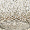 Bottom view highlighting coiled twine base of the pendant fixture
