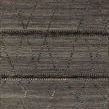 Grey and multi-tone Moroccan style hand-knotted rug with linear braided details and fringe edges