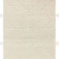 Beige and ivory Moroccan style rug with linear and braided wool and cotton texture, finished with fringe on all sides