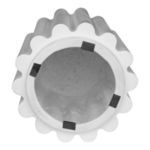 Bottom view revealing hollow interior and protective pads of the Taffy Accent Table