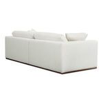 Back view of Rue Nook sectional showcasing clean lines and wooden floating base