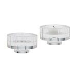 Product Image 1 for Small Round Windowpane Crystal Candleholders   Set Of 2 from Elk Home