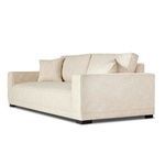 Right-side perspective of Peyton Sofa highlighting straight arm and cushion overlap