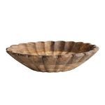 Product Image 1 for Boho Carved Wood Bowl with Scalloped Edge, Natural from Creative Co-Op