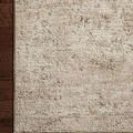 Detailed corner view highlighting rug texture and subtle color variations against dark wood flooring