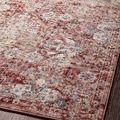 Close-up view capturing vintage-inspired rust and ivory pattern and texture