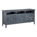 Product Image 2 for Santos Vintage Navy Rattan Rectangular Cabinet from Currey & Company