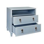 Product Image 1 for Two Drawer, Open Shelf Side Table With Fluted Drawer Fronts In Matte from Worlds Away