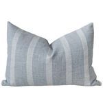 Handmade Beach Haven Blue Pillow Cover with classic light blue and white vertical stripes, rectangular shape