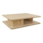 Casey coffee table shown at a slight angle highlighting the open storage space beneath the top
