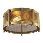 Product Image 3 for Rialto 2-Light Flush Mount in Aged Brass with Mesh Metal Shade from Elk Lighting