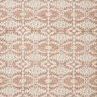 Yeshaia Terracotta and Ivory Rug with intricate geometric and architectural pattern in muted warm tones