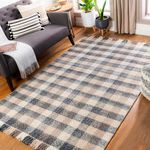 Product Image 2 for Reliance Hand-Woven Global Wool Charcoal / Tan Plaid Rug - 8'10" x 12' from Surya