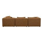 Back view of Lowtide Alcove Modular Sectional displaying blocky shape and brown fabric texture