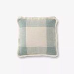Product Image 1 for Natural / Green Fringed Geometric Woven Plaid Throw Pillow from Loloi
